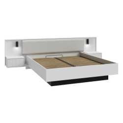 Łóżko z pojemnikiem i szafkami nocnymi 180x200 cm Nektarius NKRL2182 secret grey