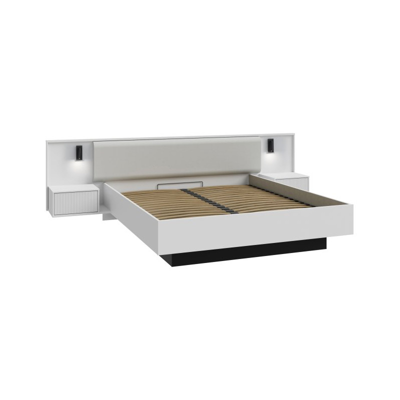 Łóżko z pojemnikiem i szafkami nocnymi 180x200 cm Nektarius NKRL2182 secret grey