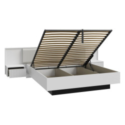 Łóżko z pojemnikiem i szafkami nocnymi 180x200 cm Nektarius NKRL2182 secret grey