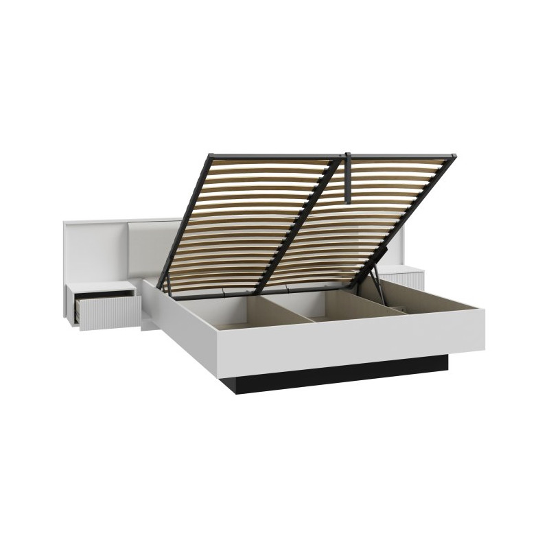 Łóżko z pojemnikiem i szafkami nocnymi 180x200 cm Nektarius NKRL2182 secret grey