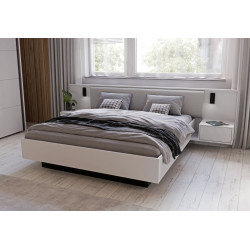 Łóżko z pojemnikiem i szafkami nocnymi 180x200 cm Nektarius NKRL2182 secret grey