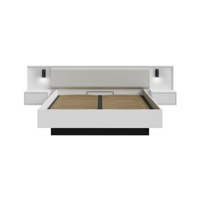 Łóżko z pojemnikiem i szafkami nocnymi 180x200 cm Nektarius NKRL2182 secret grey