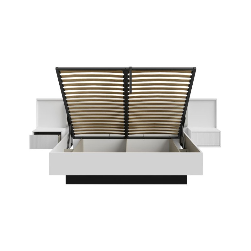 Łóżko z pojemnikiem i szafkami nocnymi 180x200 cm Nektarius NKRL2182 secret grey