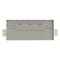 Łóżko z szafkami nocnymi 140x190 cm Panoptik PNPL3141B dąb riva/piaskowy