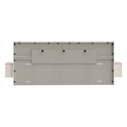 Łóżko z szafkami nocnymi i pojemnikiem 140x190 cm Panoptik PNPL3142B dąb riva/piaskowy