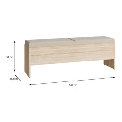 Ławka ze schowkiem Panoptik PNPT112 dąb riva/piaskowy