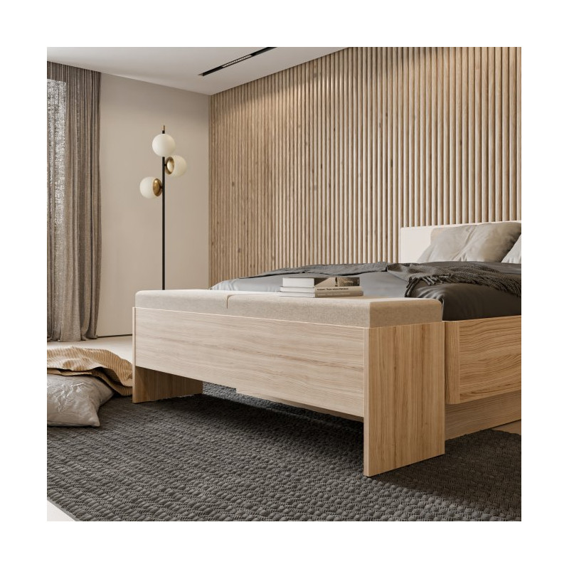 Ławka ze schowkiem Panoptik PNPT112 dąb riva/piaskowy