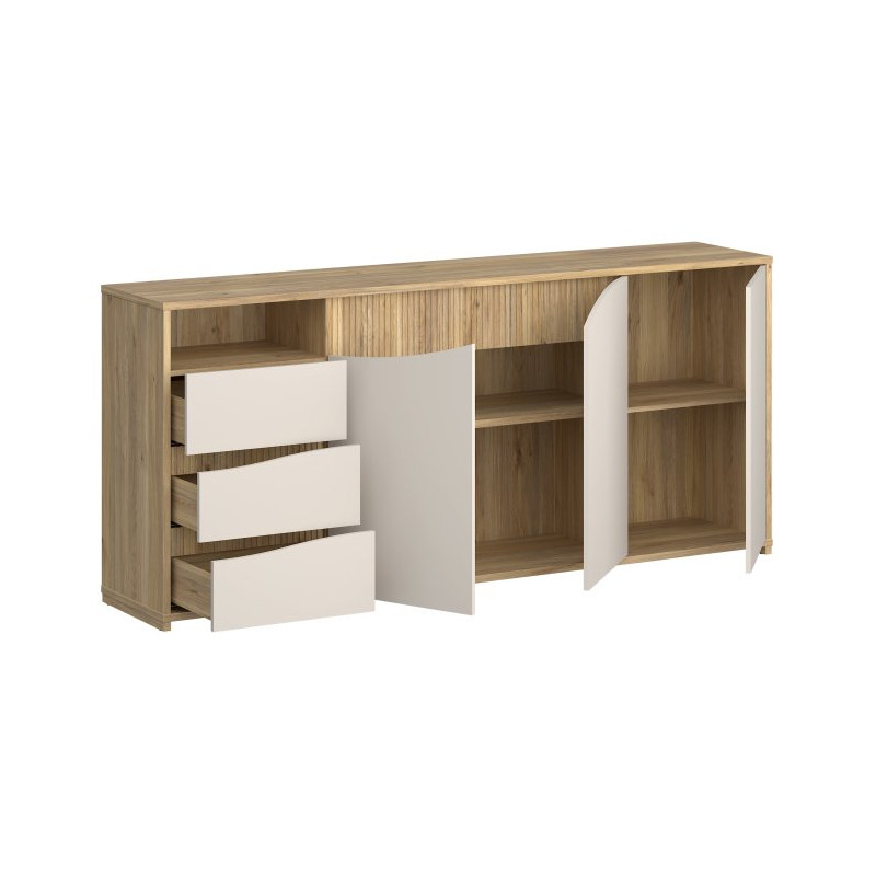 Duża komoda nowoczesna Poem POEK241R dąb mauvella/piaskowy