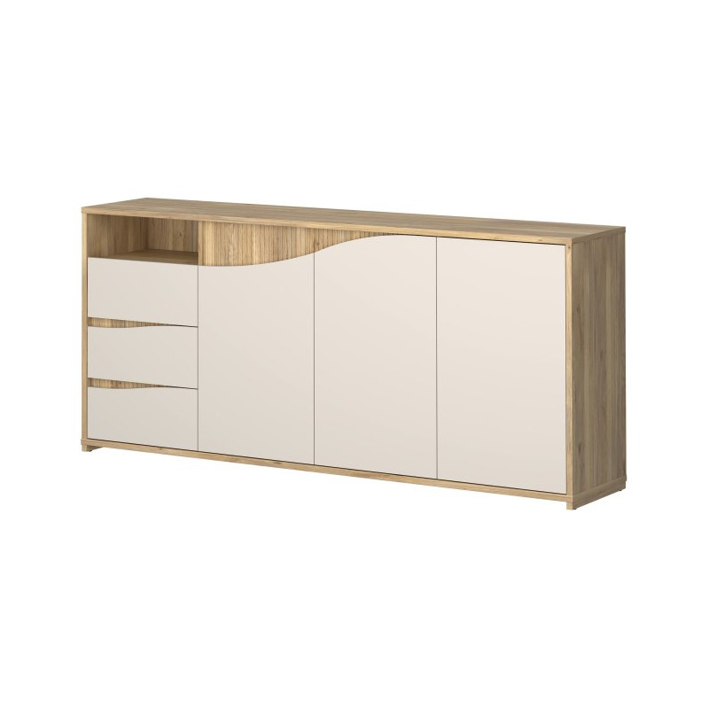 Duża komoda nowoczesna Poem POEK241R dąb mauvella/piaskowy