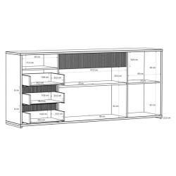 Duża komoda nowoczesna Poem POEK241R dąb mauvella/piaskowy