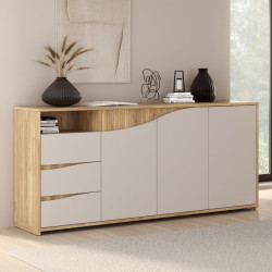 Duża komoda nowoczesna Poem POEK241R dąb mauvella/piaskowy