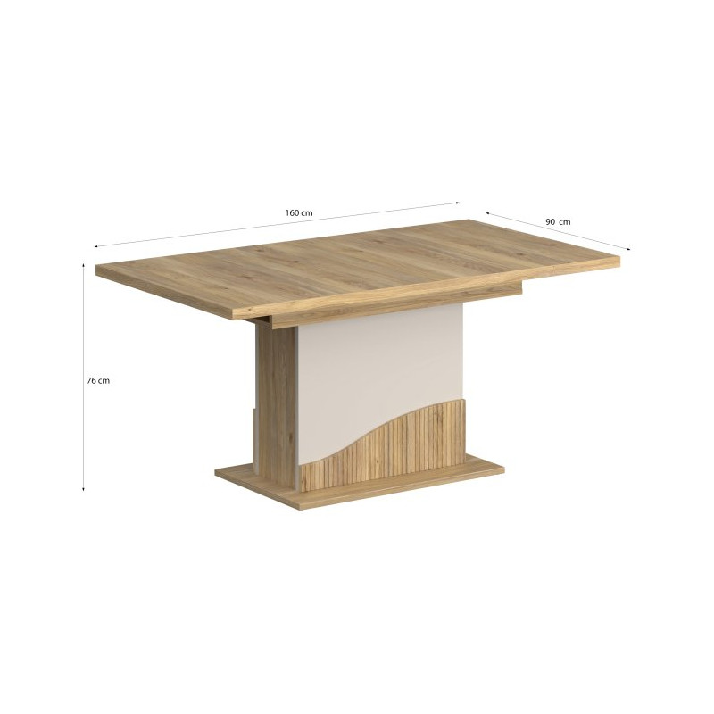 Stół rozkładany Poem TBLT7135 dąb mauvella/piaskowy