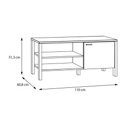 Stolik kawowy prostokątny 110x60 Saitama CFTT5172 dąb mauvella/secret grey