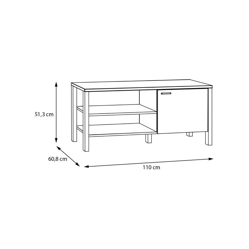 Stolik kawowy prostokątny 110x60 Saitama CFTT5172 dąb mauvella/secret grey