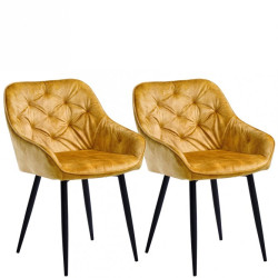 Zestaw krzeseł (2 szt) Hauroko żółty