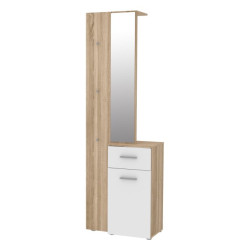 Panel z lustrem oraz szafką do przedpokoju Lothal CHQD01 beżowy/biały