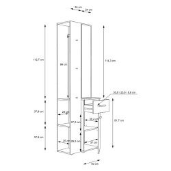 Panel z lustrem oraz szafką do przedpokoju Lothal CHQD01 beżowy/biały
