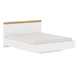 Łoże 160 Vigo Biały połysk/Dąb wotan Mebelbos