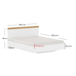 Łoże 160 Vigo Biały połysk/Dąb wotan Mebelbos