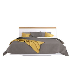 Łoże 160 Vigo Biały połysk/Dąb wotan Mebelbos