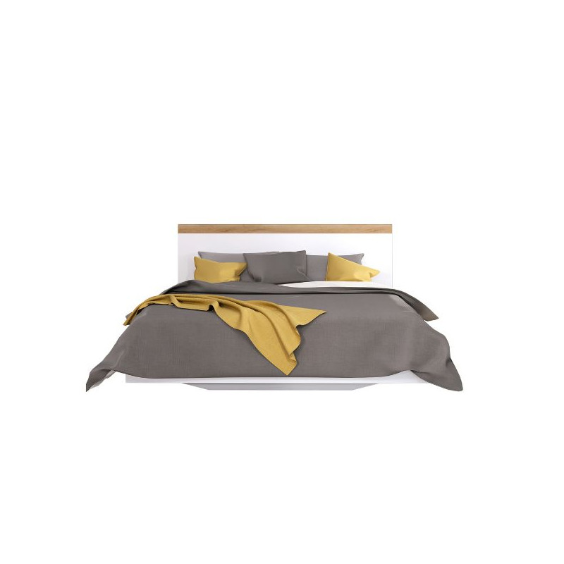 Łoże 160 Vigo Biały połysk/Dąb wotan Mebelbos