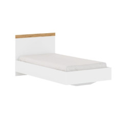 Łóżko 90 Vigo Biały połysk/Dąb wotan Mebelbos