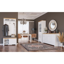 Wieszak 90 Vigo Biały połysk/Dąb wotan Mebelbos