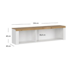 Regał wiszący Vigo Biały połysk/Dąb wotan Mebelbos