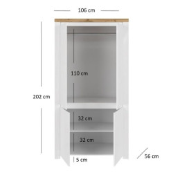 Szafa czterodrzwiowa Vigo Biały połysk/Dąb wotan Mebelbos