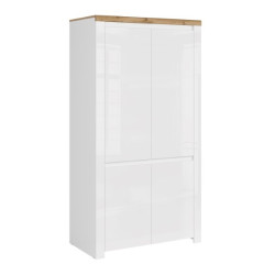 Szafa czterodrzwiowa Vigo Biały połysk/Dąb wotan Mebelbos