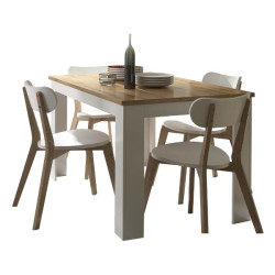 Stół rozkładany Vigo Biały połysk/Dąb wotan Mebelbos