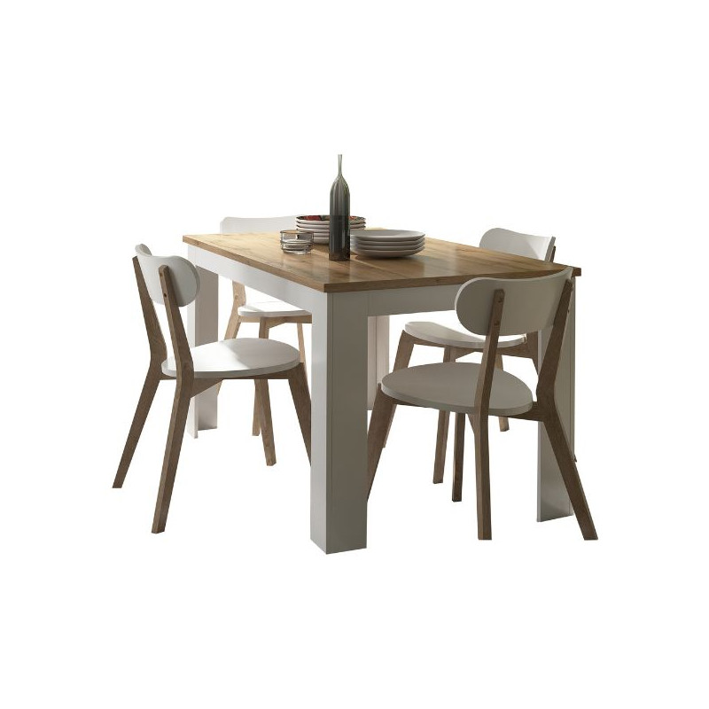 Stół rozkładany Vigo Biały połysk/Dąb wotan Mebelbos