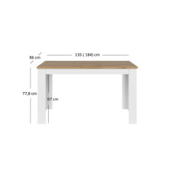 Stół rozkładany Vigo Biały połysk/Dąb wotan Mebelbos