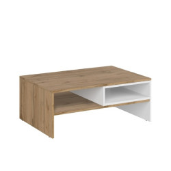 Ława z półką Vigo Biały połysk/Dąb wotan Mebelbos