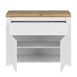 Komoda 2D z szufladą Vigo Biały połysk/Dąb wotan Mebelbos