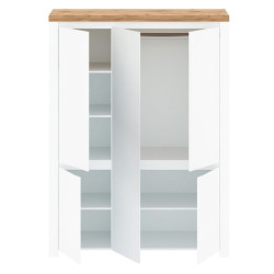 Szafa z lustrem pięciodrzwiowa  Vigo Biały połysk/Dąb wotan Mebelbos