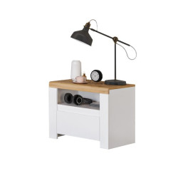 Szafka nocna Vigo Biały połysk/Dąb wotan Mebelbos