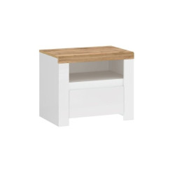 Szafka nocna Vigo Biały połysk/Dąb wotan Mebelbos