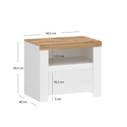 Szafka nocna Vigo Biały połysk/Dąb wotan Mebelbos