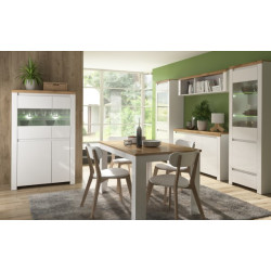 Komoda 2D3S Vigo Biały połysk/Dąb wotan Mebelbos