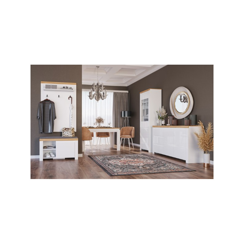 Komoda 2D3S Vigo Biały połysk/Dąb wotan Mebelbos