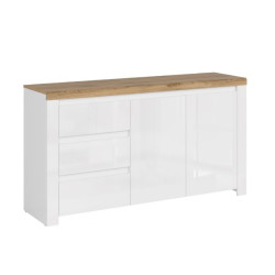 Komoda 2D3S Vigo Biały połysk/Dąb wotan Mebelbos