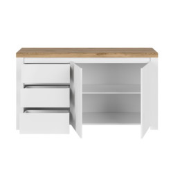 Komoda 2D3S Vigo Biały połysk/Dąb wotan Mebelbos