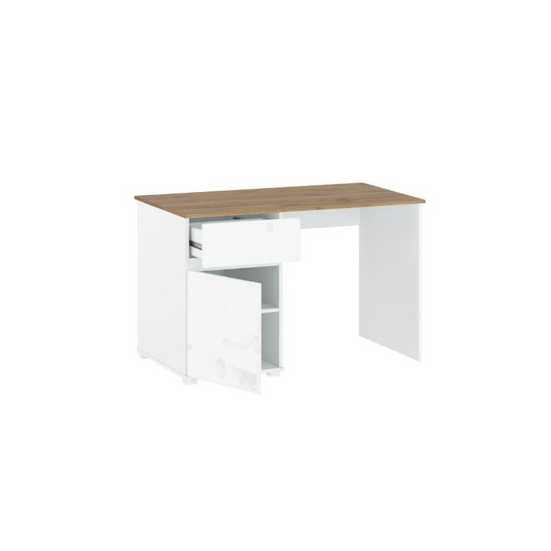 Biurko Vigo Biały połysk/Dąb wotan Mebelbos