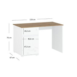 Biurko Vigo Biały połysk/Dąb wotan Mebelbos