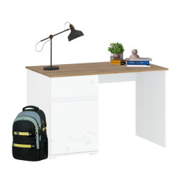 Biurko Vigo Biały połysk/Dąb wotan Mebelbos