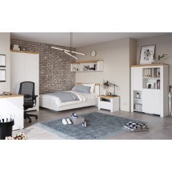 Biurko Vigo Biały połysk/Dąb wotan Mebelbos