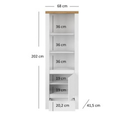Regał otwarty Vigo Biały połysk/Dąb wotan Mebelbos