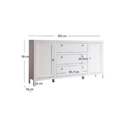 Komoda dwudrzwiowa z szufladami OLE Biały Mebelbos