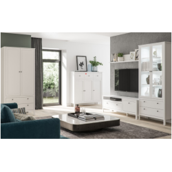 Komoda trzydrzwiowa z szufladami OLE Biały Mebelbos